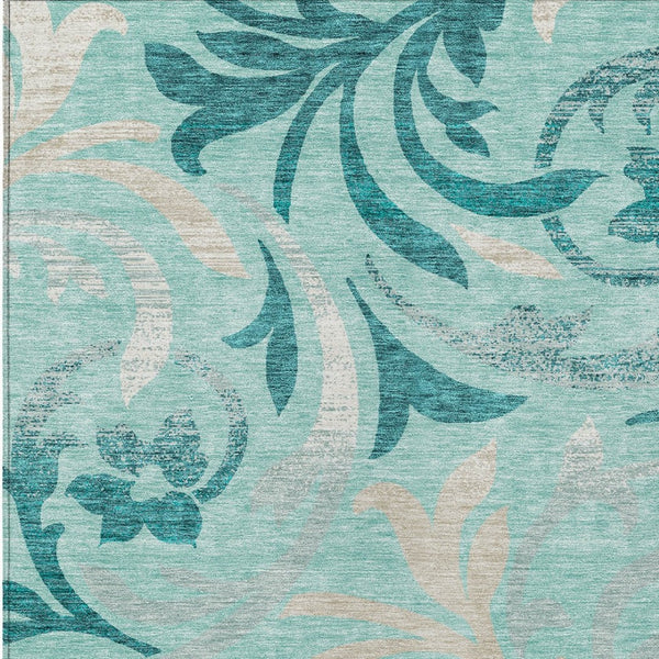 Homeroots 3' Beige Taupe And Copper Floral Area Rug - Durable, Washable Design For Indoor And Outdoor Spaces 9' X 12' Polyester 585818