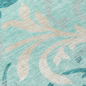 Homeroots 3' Beige Taupe And Copper Floral Area Rug - Durable, Washable Design For Indoor And Outdoor Spaces 9' X 12' Polyester 585818