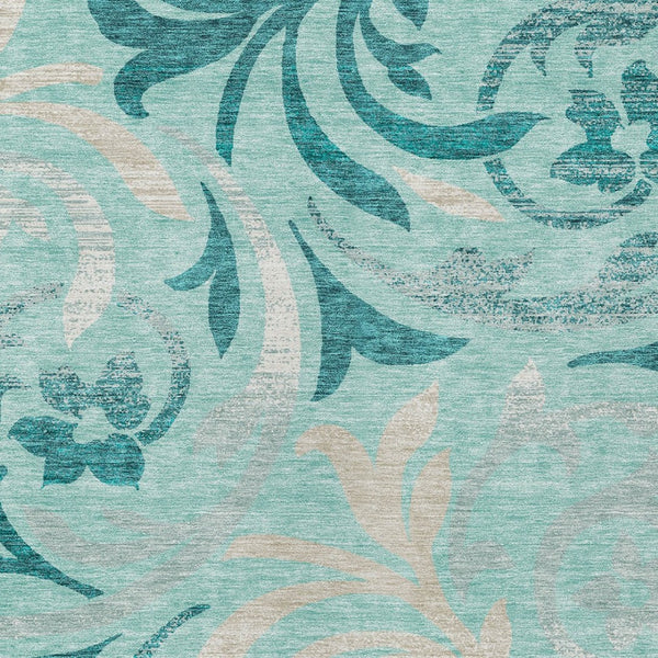 Homeroots 3' Beige Taupe And Copper Floral Area Rug - Durable, Washable Design For Indoor And Outdoor Spaces 10' X 14' Polyester 585819