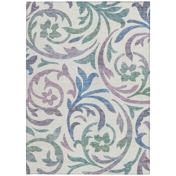 Homeroots 3' Beige Taupe And Copper Floral Area Rug - Durable, Washable Design For Indoor And Outdoor Spaces 3' X 5' Polyester 585820