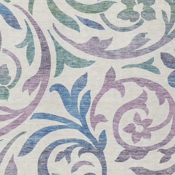 Homeroots 3' Beige Taupe And Copper Floral Area Rug - Durable, Washable Design For Indoor And Outdoor Spaces 5' X 8' Polyester 585821