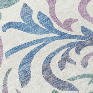 Homeroots 3' Beige Taupe And Copper Floral Area Rug - Durable, Washable Design For Indoor And Outdoor Spaces 8' Round Polyester 585822