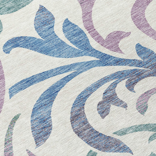 Homeroots 3' Beige Taupe And Copper Floral Area Rug - Durable, Washable Design For Indoor And Outdoor Spaces 8' Round Polyester 585822