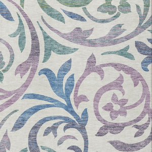 Homeroots 3' Beige Taupe And Copper Floral Area Rug - Durable, Washable Design For Indoor And Outdoor Spaces 8' X 10' Polyester 585823