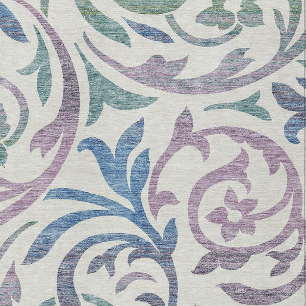 Homeroots 3' Beige Taupe And Copper Floral Area Rug - Durable, Washable Design For Indoor And Outdoor Spaces 8' X 10' Polyester 585823