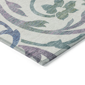 Homeroots 3' Beige Taupe And Copper Floral Area Rug - Durable, Washable Design For Indoor And Outdoor Spaces 9' X 12' Polyester 585824