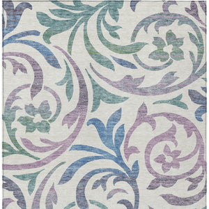 Homeroots 3' Beige Taupe And Copper Floral Area Rug - Durable, Washable Design For Indoor And Outdoor Spaces 9' X 12' Polyester 585824