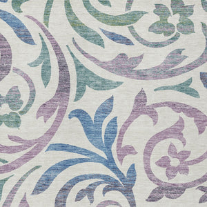 Homeroots 3' Beige Taupe And Copper Floral Area Rug - Durable, Washable Design For Indoor And Outdoor Spaces 10' X 14' Polyester 585825