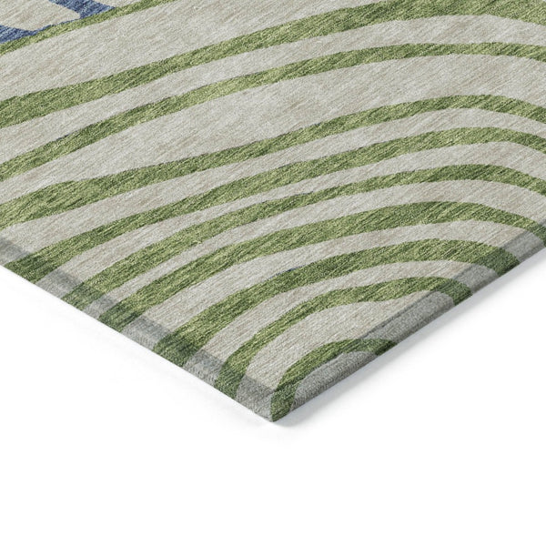 HomeRoots 5' Modern Abstract Beige Taupe and Green Washable Area Rug for Indoor and Outdoor Use 5' X 8' 585827