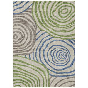 HomeRoots 5' Modern Abstract Beige Taupe and Green Washable Area Rug for Indoor and Outdoor Use 10' X 14' 585831