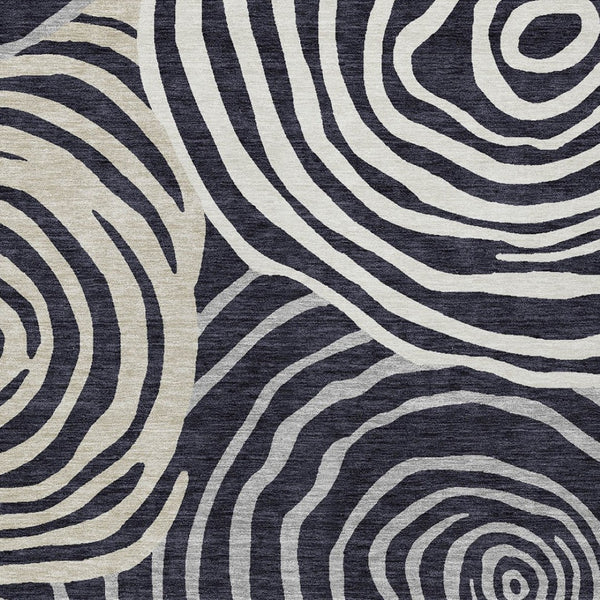 Homeroots 3' Beige Taupe And Green Abstract Washable Area Rug For Indoor And Outdoor High-traffic Spaces 5' X 8' Polyester 585833