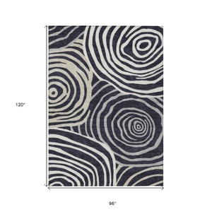 Homeroots 3' Beige Taupe And Green Abstract Washable Area Rug For Indoor And Outdoor High-traffic Spaces 8' X 10' Polyester 585835
