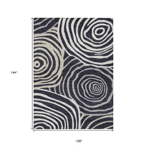 Homeroots 3' Beige Taupe And Green Abstract Washable Area Rug For Indoor And Outdoor High-traffic Spaces 9' X 12' Polyester 585836