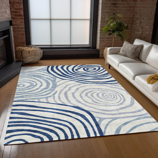 Homeroots 3' Beige Taupe And Green Abstract Washable Area Rug For Indoor And Outdoor High-traffic Spaces 3' X 5' Polyester 585838