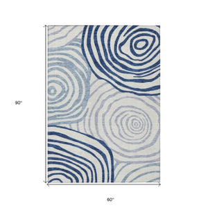 Homeroots 3' Beige Taupe And Green Abstract Washable Area Rug For Indoor And Outdoor High-traffic Spaces 5' X 8' Polyester 585839