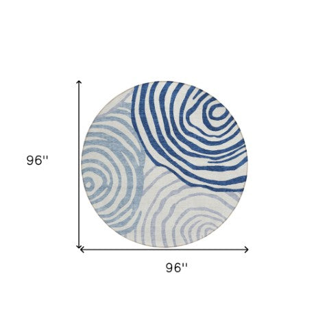 Homeroots 3' Beige Taupe And Green Abstract Washable Area Rug For Indoor And Outdoor High-traffic Spaces 8' Round Polyester 585840