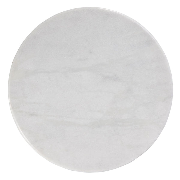 Butler Specialty Nala Elegant Round Marble Top Side Table With Solid Wood Geometric Base For Modern Home Decor Brown Mango,Marble,Iron 5858455-butler