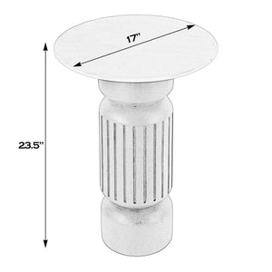 Butler Specialty Nala Elegant Round Marble Top Side Table With Solid Wood Geometric Base For Modern Home Decor Brown Mango,Marble,Iron 5858455-butler