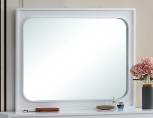 English Elm Milan Modern Bedroom Wall Mirror with Slim Low Profile Crisp Finish for Contemporary Spaces White B078P497946
