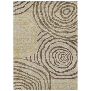 HomeRoots 9' Durable Abstract Washable Indoor Outdoor Area Rug - Modern Brown Taupe Beige Design for Versatile Use 9' X 12' 585848