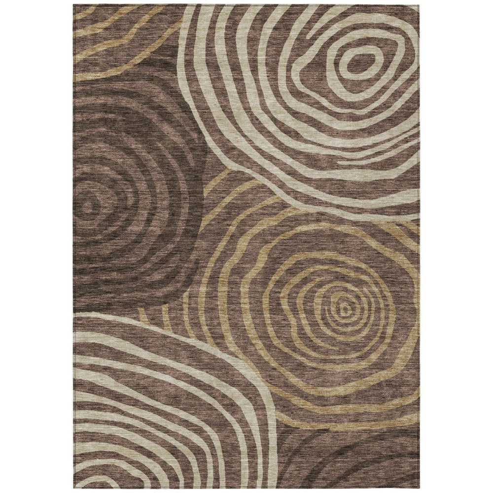 HomeRoots 9' Brown and Taupe Abstract Area Rug for Indoor and Outdoor Use – Durable, Washable, and Stylish Decor 9' X 12' 585854
