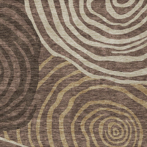 Homeroots 3' Beige Taupe And Green Abstract Washable Area Rug For Indoor And Outdoor High-traffic Spaces 9' X 12' Polyester 585854