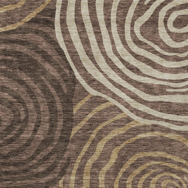 Homeroots 3' Beige Taupe And Green Abstract Washable Area Rug For Indoor And Outdoor High-traffic Spaces 10' X 14' Polyester 585855