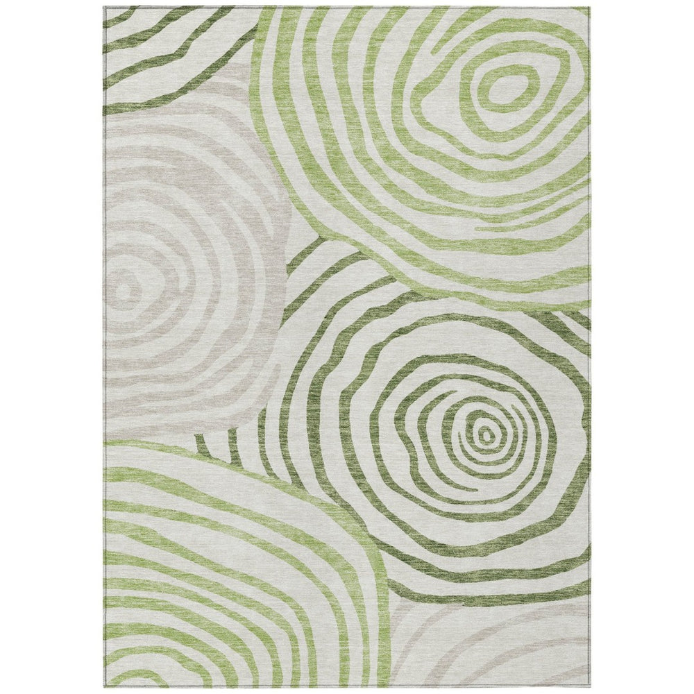 HomeRoots 9' Contemporary Artichoke & Fern Green Abstract Area Rug - Washable, Durable for Indoors & Outdoors 9' X 12' 585860
