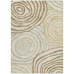 Homeroots 3' Beige Taupe And Green Abstract Washable Area Rug For Indoor And Outdoor High-traffic Spaces 8' X 10' Polyester 585865