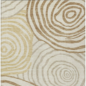 Homeroots 3' Beige Taupe And Green Abstract Washable Area Rug For Indoor And Outdoor High-traffic Spaces 8' X 10' Polyester 585865