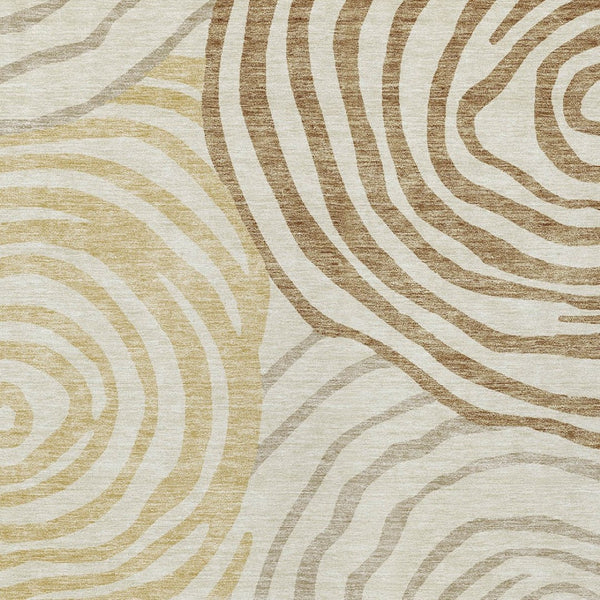 Homeroots 3' Beige Taupe And Green Abstract Washable Area Rug For Indoor And Outdoor High-traffic Spaces 9' X 12' Polyester 585866