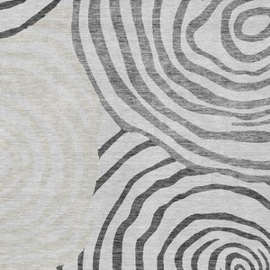 Homeroots 3' Beige Taupe And Green Abstract Washable Area Rug For Indoor And Outdoor High-traffic Spaces 3' X 5' Polyester 585868