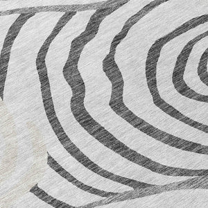 Homeroots 3' Beige Taupe And Green Abstract Washable Area Rug For Indoor And Outdoor High-traffic Spaces 5' X 8' Polyester 585869