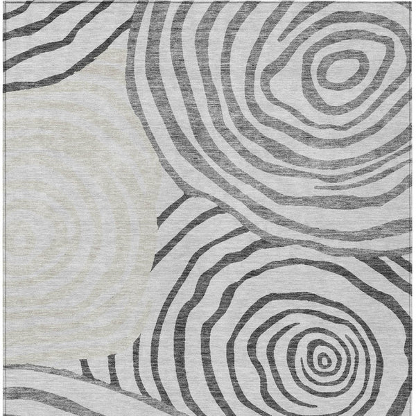 Homeroots 3' Beige Taupe And Green Abstract Washable Area Rug For Indoor And Outdoor High-traffic Spaces 8' X 10' Polyester 585871