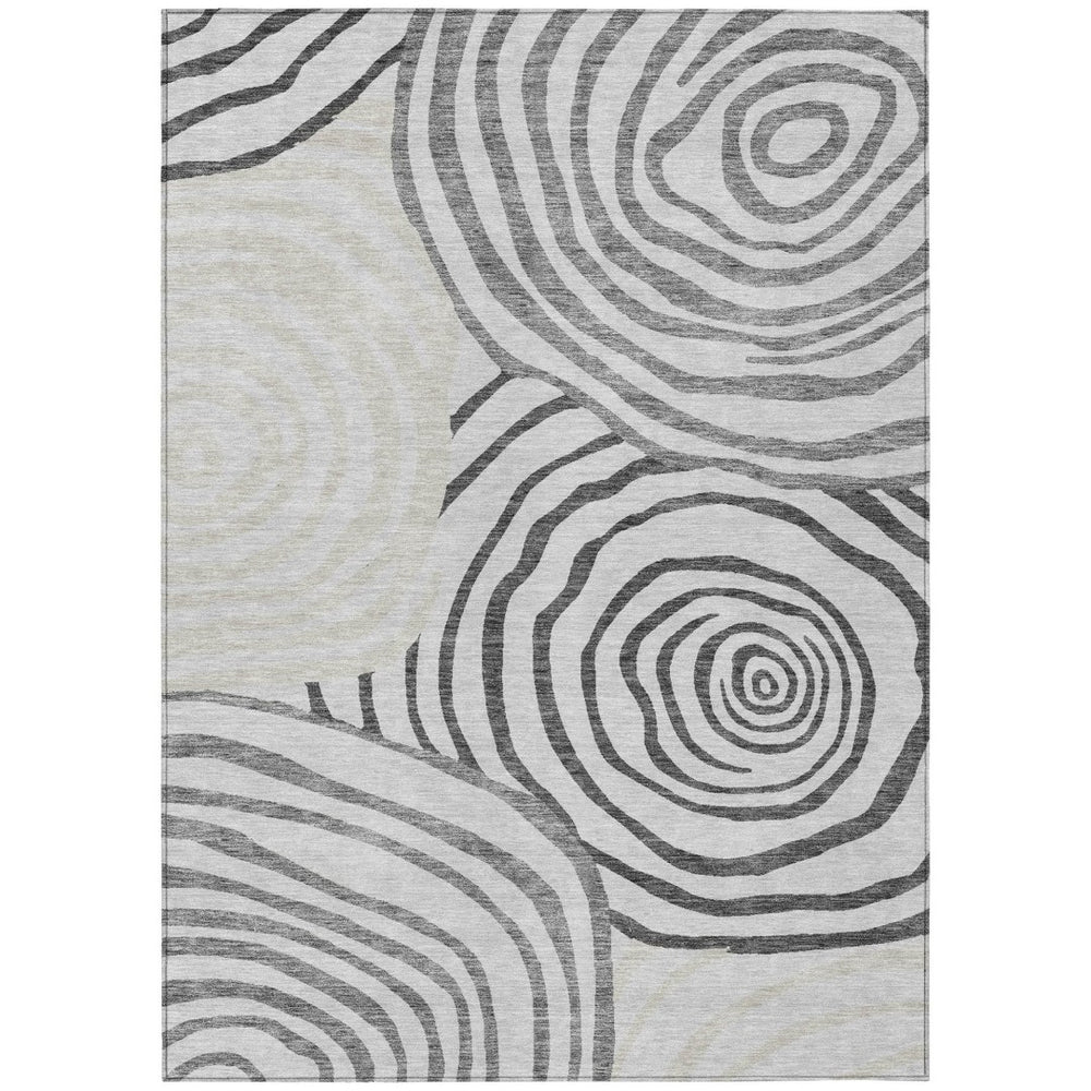 HomeRoots 9' Charcoal and Silver Abstract Area Rug - Stylish, Durable, Washable Design for Indoor or Outdoor Use 9' X 12' 585872