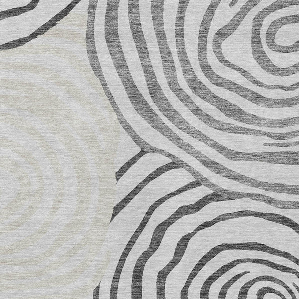 Homeroots 3' Beige Taupe And Green Abstract Washable Area Rug For Indoor And Outdoor High-traffic Spaces 9' X 12' Polyester 585872