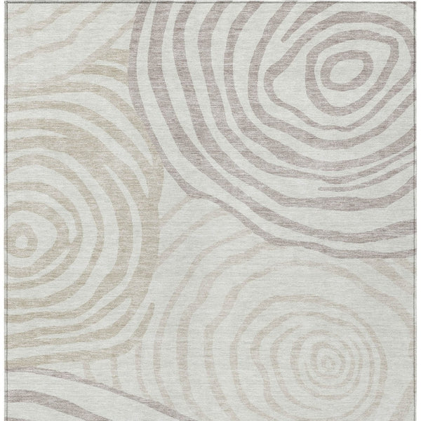 Homeroots 3' Beige Taupe And Green Abstract Washable Area Rug For Indoor And Outdoor High-traffic Spaces 3' X 5' Polyester 585874