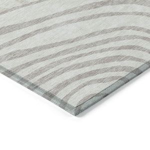 Homeroots 3' Beige Taupe And Green Abstract Washable Area Rug For Indoor And Outdoor High-traffic Spaces 3' X 5' Polyester 585874