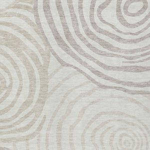 Homeroots 3' Beige Taupe And Green Abstract Washable Area Rug For Indoor And Outdoor High-traffic Spaces 3' X 5' Polyester 585874