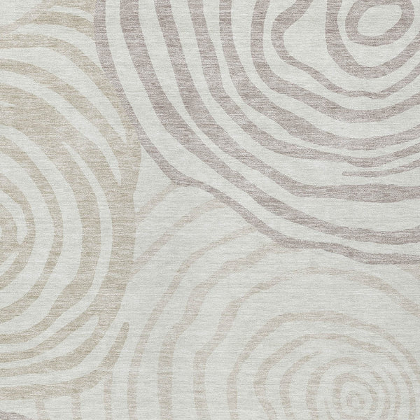 Homeroots 3' Beige Taupe And Green Abstract Washable Area Rug For Indoor And Outdoor High-traffic Spaces 3' X 5' Polyester 585874