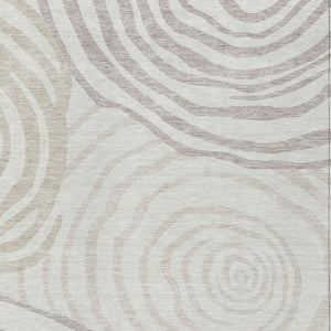 Homeroots 3' Beige Taupe And Green Abstract Washable Area Rug For Indoor And Outdoor High-traffic Spaces 8' X 10' Polyester 585877