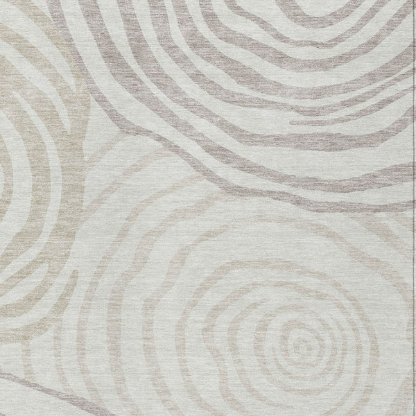 Homeroots 3' Beige Taupe And Green Abstract Washable Area Rug For Indoor And Outdoor High-traffic Spaces 8' X 10' Polyester 585877
