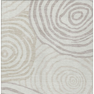 Homeroots 3' Beige Taupe And Green Abstract Washable Area Rug For Indoor And Outdoor High-traffic Spaces 10' X 14' Polyester 585879