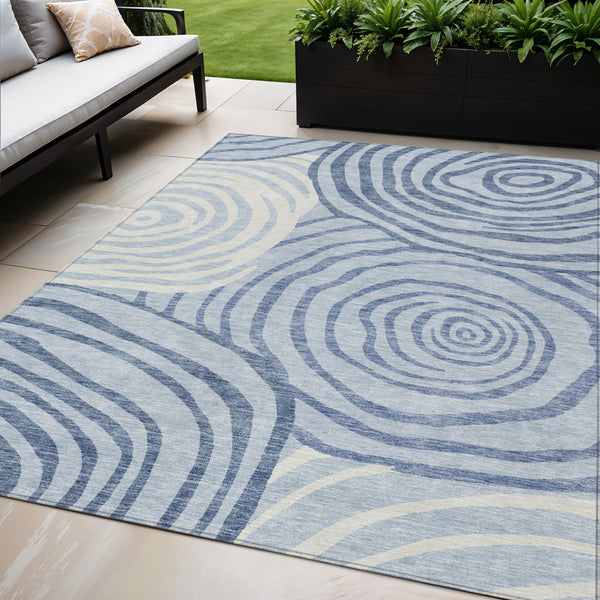 Homeroots 3' Beige Taupe And Green Abstract Washable Area Rug For Indoor And Outdoor High-traffic Spaces 5' X 8' Polyester 585887