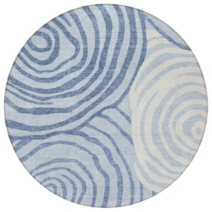 Homeroots 3' Beige Taupe And Green Abstract Washable Area Rug For Indoor And Outdoor High-traffic Spaces 8' Round Polyester 585888