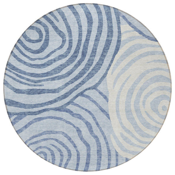Homeroots 3' Beige Taupe And Green Abstract Washable Area Rug For Indoor And Outdoor High-traffic Spaces 8' Round Polyester 585888