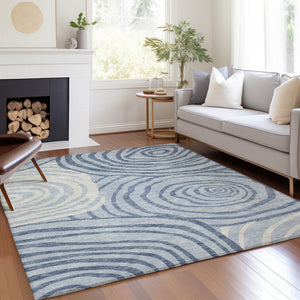 Homeroots 3' Beige Taupe And Green Abstract Washable Area Rug For Indoor And Outdoor High-traffic Spaces 9' X 12' Polyester 585890