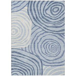 HomeRoots 5' Stylish Sky Blue and Ivory Abstract Area Rug - Machine Washable, Indoor/Outdoor Durable Design 10' X 14' 585891