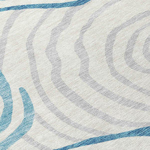 Homeroots 3' Beige Taupe And Green Abstract Washable Area Rug For Indoor And Outdoor High-traffic Spaces 8' Round Polyester 585894