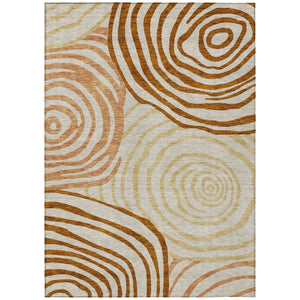 HomeRoots 5' Terra Cotta Copper and Gold Abstract Washable Area Rug for Stylish Indoor and Outdoor Spaces 8' X 10' 585901
